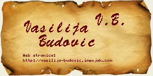 Vasilija Budović vizit kartica